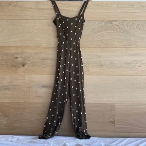 Faithfull the brand green polka dot jumpsuit